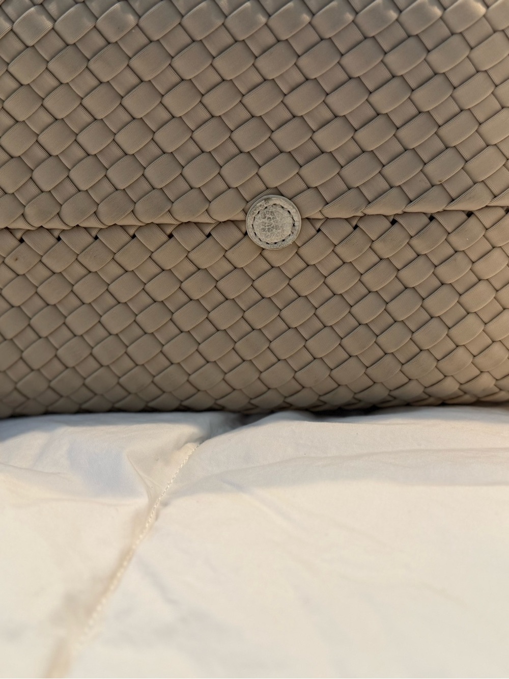 Naghedi Ecru Woven Tote Bag - Jetsetter Small Tote - Picture 12 of 15
